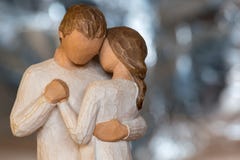 Love wooden figurines, Valentine`s Day. stock images Love wooden figurines, Valentine`s Day. stock images