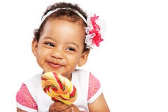 Lovely Little Girl With A Big Lollipop Stock Image Lovely Little Girl With A Big Lollipop Stock Image