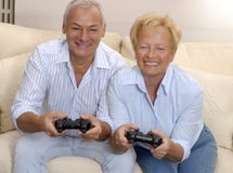 Lovely senior playing.. Royalty Free Stock Photography Lovely senior playing.. Royalty Free Stock Photography