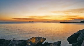 A lovely sunset over calm waters near Freeport in the Bahamas Royalty Free Stock Image A lovely sunset over calm waters near Freeport in the Bahamas Royalty Free Stock Image