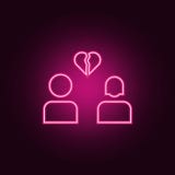 Lovers breakup glyph icon. Elements of Web in neon style icons. Simple icon for websites, web design, mobile app, info graphics vector illustration Lovers breakup glyph icon. Elements of Web in neon style icons. Simple icon for websites, web design, mobile app, info graphics vector illustration