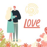 Lovers and flowers on white background vector illustration Lovers and flowers on white background vector illustration