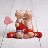 Loving couple cats with heart-shaped balloon. stock photography Loving couple cats with heart-shaped balloon. stock photography