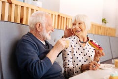Loving senior man celebrating anniversary royalty free stock photos Loving senior man celebrating anniversary royalty free stock photos