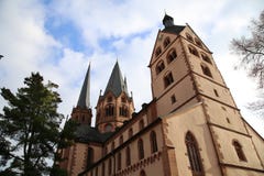 Low angle shot of the St. Mary's Church in Gelnhausen, Germany
