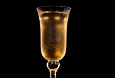Low Angle View Of Champagne In A Crystal Glass Stock Photography