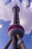 The low angle view of Oriental Pearl Tower
