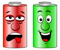 Low battery and full battery Royalty Free Stock Photos Low battery and full battery Royalty Free Stock Photos