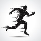 Low poly running man isolated on white vector Royalty Free Stock Photography Low poly running man isolated on white vector Royalty Free Stock Photography