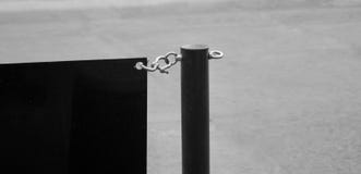 Low restaurant partition with pole to side - image stock image Low restaurant partition with pole to side - image stock image