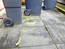 Lower sides of the trash containers. Concept of trash separation royalty free stock images Lower sides of the trash containers. Concept of trash separation royalty free stock images