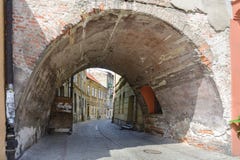 Lublin. Walk through the old town. All houses are very old and original. Lublin at sunset stock photo Lublin. Walk through the old town. All houses are very old and original. Lublin at sunset stock photo