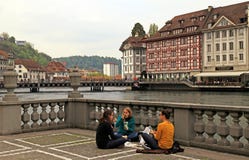Lucerne city view with river Reuss, Switzerland royalty free stock photo Lucerne city view with river Reuss, Switzerland royalty free stock photo