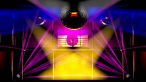 Luces del club de noche y bolas coloridas del disco ilustración del vector Luces del club de noche y bolas coloridas del disco ilustración del vector