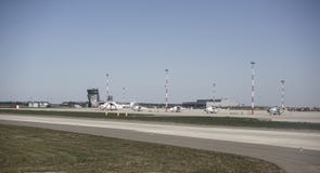 Luchthaven Platov, voor de Wereldbeker 2018 wordt gebouwd die van FIFA Mening van ai royalty-vrije stock afbeeldingen Luchthaven Platov, voor de Wereldbeker 2018 wordt gebouwd die van FIFA Mening van ai royalty-vrije stock afbeeldingen
