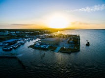 Luchtmening van Meer Monroe in Sanford Florida stock fotografie Luchtmening van Meer Monroe in Sanford Florida stock fotografie