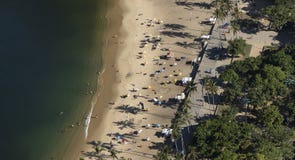 Luchtmening van Praia Vermelha, Rio de Janeiro royalty-vrije stock foto's Luchtmening van Praia Vermelha, Rio de Janeiro royalty-vrije stock foto's