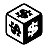 Lucky dice with dollar signs on every side. Big money symbol Flat icon. Black and white vector Illustration isolated on white ba royalty free illustration Lucky dice with dollar signs on every side. Big money symbol Flat icon. Black and white vector Illustration isolated on white ba royalty free illustration