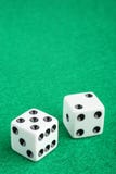 Lucky seven dice on gambling table Stock Photography Lucky seven dice on gambling table Stock Photography