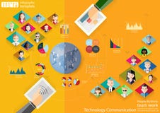 Ludzie biznes drużyny pracy technologii komunikaci przez światowego nowożytnego pomysłu i pojęcia Infographic Wektorowego ilustra Fotografia Stock Ludzie biznes drużyny pracy technologii komunikaci przez światowego nowożytnego pomysłu i pojęcia Infographic Wektorowego ilustra Fotografia Stock