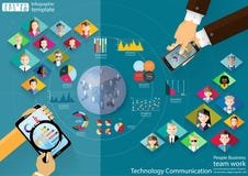 Ludzie biznes drużyny pracy technologii komunikaci przez światowego nowożytnego pomysłu i pojęcia Infographic Wektorowego ilustra Obrazy Stock Ludzie biznes drużyny pracy technologii komunikaci przez światowego nowożytnego pomysłu i pojęcia Infographic Wektorowego ilustra Obrazy Stock