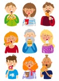 Ludzie jedzą fast food royalty ilustracja Ludzie jedzą fast food royalty ilustracja