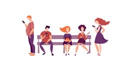 Ludzie siedzą na ławce royalty ilustracja Ludzie siedzą na ławce royalty ilustracja