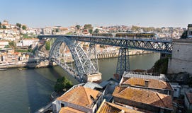 Luis Przerzucam most Porto Portugalia komunalne jeden Moscow panoramiczny widok obraz stock Luis Przerzucam most Porto Portugalia komunalne jeden Moscow panoramiczny widok obraz stock