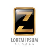 Luksusowy guzika kwadrata listu Z poj?cia projekt Symbolu szablonu elementu graficzny wektor royalty ilustracja Luksusowy guzika kwadrata listu Z poj?cia projekt Symbolu szablonu elementu graficzny wektor royalty ilustracja