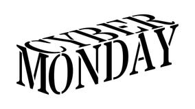 Lunes cibernético - palabra del negro 3D stock de ilustración Lunes cibernético - palabra del negro 3D stock de ilustración
