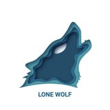 Lupo solitario, vettore 10 ENV del taglio della carta dell'estratto 3d royalty illustrazione gratis Lupo solitario, vettore 10 ENV del taglio della carta dell'estratto 3d royalty illustrazione gratis