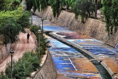 Lush landscape of the Vinalopo riverbed in Elche stock photo Lush landscape of the Vinalopo riverbed in Elche stock photo