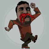 Lustiger Mann der Karikatur, der herum mit Pfeffern unter der Nase täuscht lizenzfreie abbildung Lustiger Mann der Karikatur, der herum mit Pfeffern unter der Nase täuscht lizenzfreie abbildung