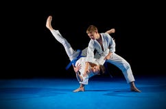Lutadores das artes marciais das crianças foto de stock Lutadores das artes marciais das crianças foto de stock