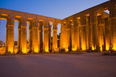 Luxor Temple At Night. (Luxor, Thebes, Egypt) Royalty Free Stock Photography
