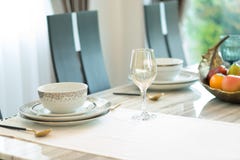 Luxury dining table decor at home. stock photography Luxury dining table decor at home. stock photography
