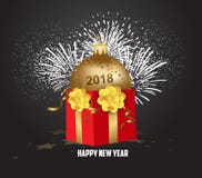 Luxury elegant Merry Christmas and happy new year gift poster. Confetti and christmas gold balls. royalty free illustration Luxury elegant Merry Christmas and happy new year gift poster. Confetti and christmas gold balls. royalty free illustration