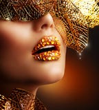 Luxury Golden Makeup stock images Luxury Golden Makeup stock images