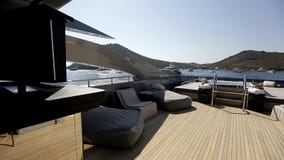 Luxury motoryacht interior. Interior of luxury motoryacht or motor boat on a warm sunny summer day. Wealth, money and lifestyle concept. Leisure activity Luxury motoryacht interior. Interior of luxury motoryacht or motor boat on a warm sunny summer day. Wealth, money and lifestyle concept. Leisure activity