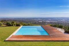 Luxury Pool On A Background Of Beautiful Scenery. Royalty Free Stock Image Luxury Pool On A Background Of Beautiful Scenery. Royalty Free Stock Image