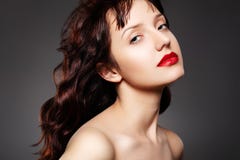 Luxury woman with evening make-up and long hair royalty free stock photo Luxury woman with evening make-up and long hair royalty free stock photo