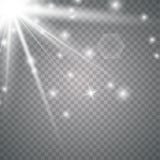 Luz del sol blanca transparente del vector ilustración del vector Luz del sol blanca transparente del vector ilustración del vector