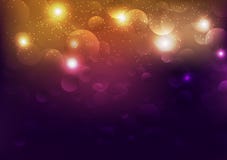 A luz do ouro da celebração com violeta, bolhas dispersa o fundo abstrato brilhante de incandescência ilustração royalty free A luz do ouro da celebração com violeta, bolhas dispersa o fundo abstrato brilhante de incandescência ilustração royalty free