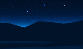 Luz y estrella de la aurora en el cielo en monta?a ilustración del vector Luz y estrella de la aurora en el cielo en monta?a ilustración del vector