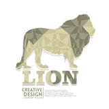 Lwa papierowego rzemiosła geometryczny styl royalty ilustracja Lwa papierowego rzemiosła geometryczny styl royalty ilustracja