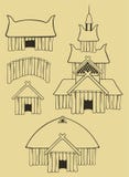 Lyckliga kort för vikingar vektor illustrationer Lyckliga kort för vikingar vektor illustrationer