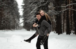 Lyckliga vinterlopppar royaltyfria bilder Lyckliga vinterlopppar royaltyfria bilder
