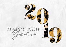 Lyckligt nytt år 2019 för bladguld vektor illustrationer Lyckligt nytt år 2019 för bladguld vektor illustrationer