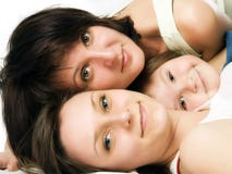 Lying Mother And Two Daughters Royalty Free Stock Photos Lying Mother And Two Daughters Royalty Free Stock Photos