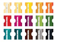 Lâminas em 15 cores diferentes para lápis foto de stock Lâminas em 15 cores diferentes para lápis foto de stock